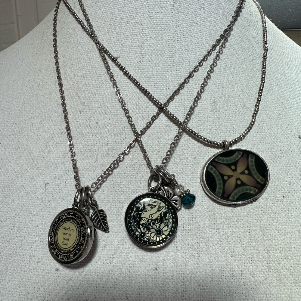 Three fun casual necklaces with charms